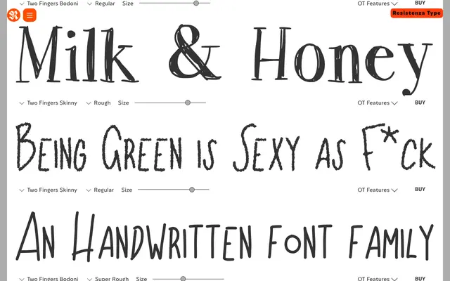 Two Fingers specimen from Resistenza Type