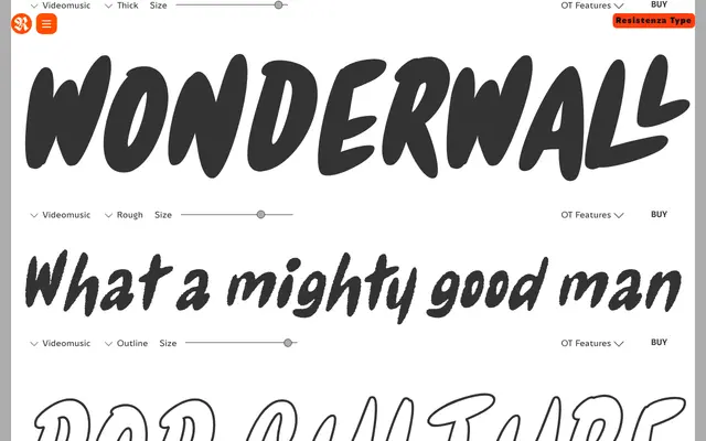 Videomusic specimen from Resistenza Type