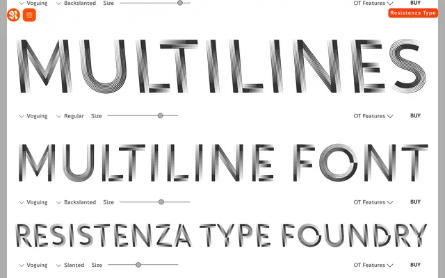 Voguing specimen from Resistenza Type