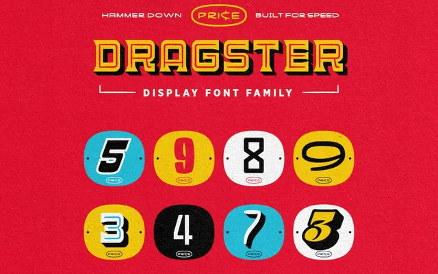 Dragster Display Fonts specimen from RetroSupply Co.