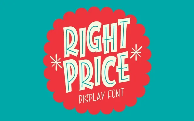 Right Price Font specimen from RetroSupply Co.