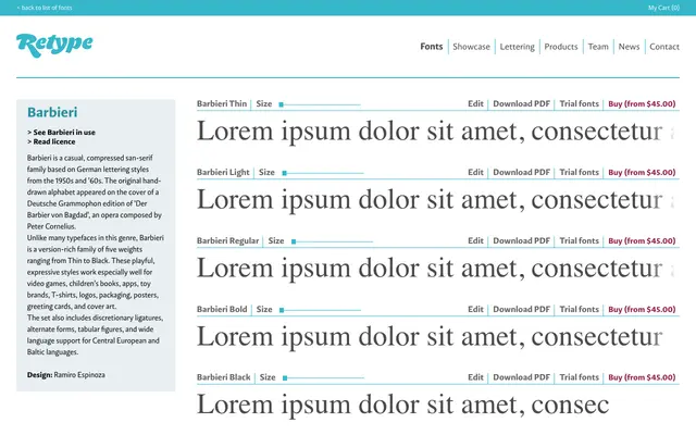 Barbieri specimen from Retype