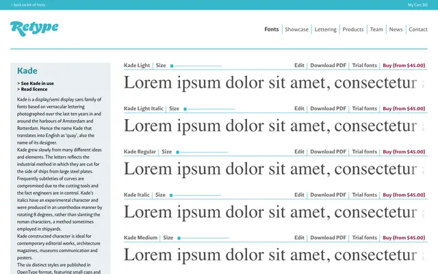 Kade specimen from Retype