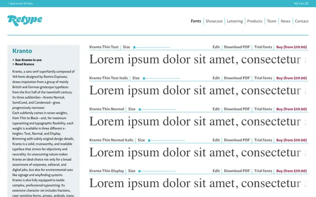 Kranto specimen from Retype