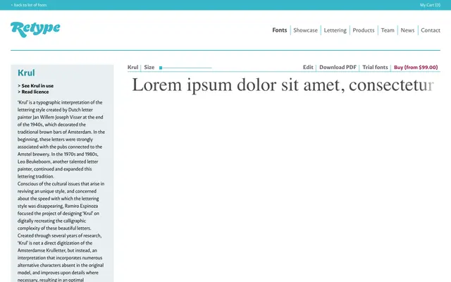 Krul specimen from Retype