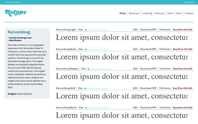 Kurversbrug specimen from Retype
