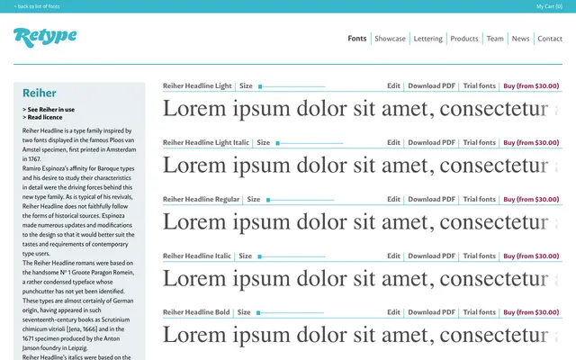 Reiher specimen from Retype