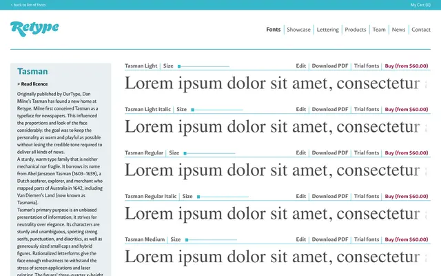 Tasman specimen from Retype