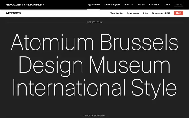 Airport X specimen from Revolver Type Foundry