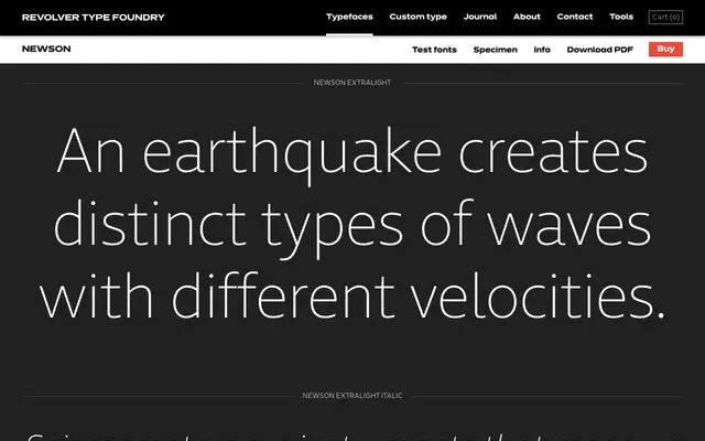 Newson specimen from Revolver Type Foundry
