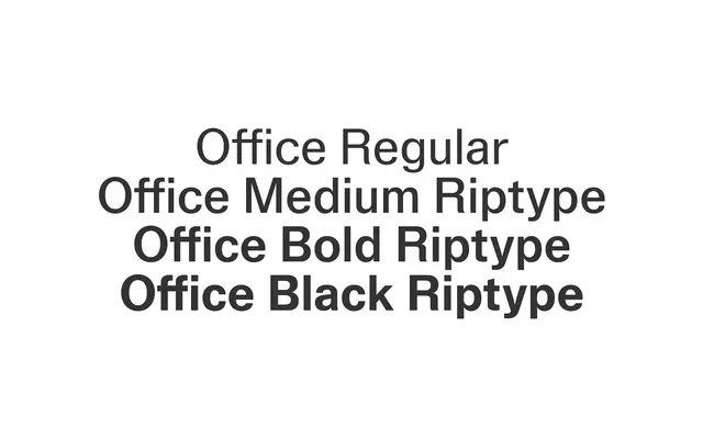 Office Sans specimen from Riptype