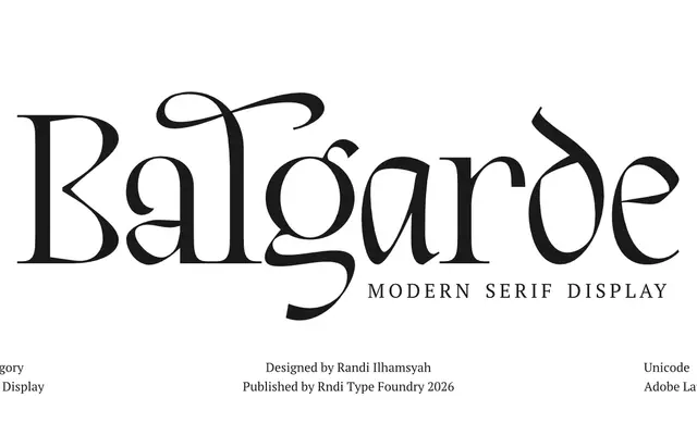 Balgarde specimen from RNDI TYPE FOUNDRY