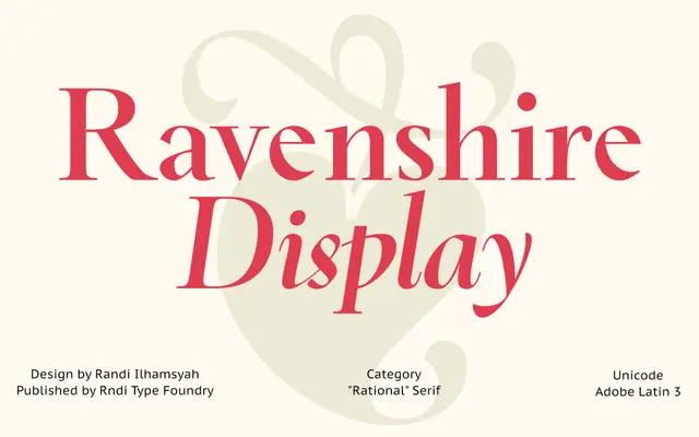 Ravenshire specimen from RNDI TYPE FOUNDRY