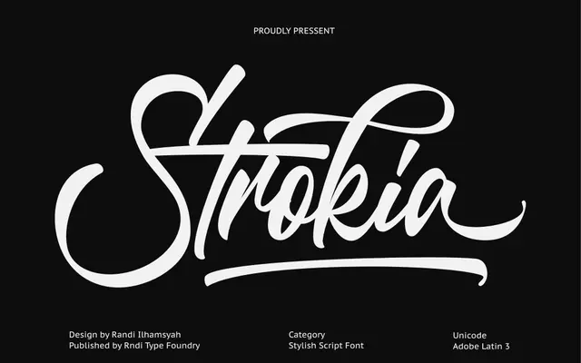 Strokia specimen from RNDI TYPE FOUNDRY