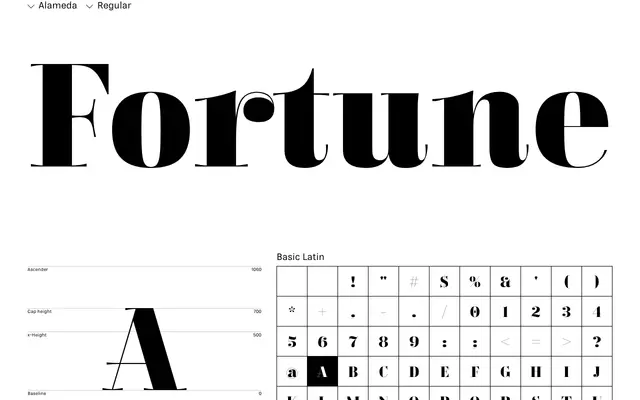 Alameda specimen from RNS Fonts