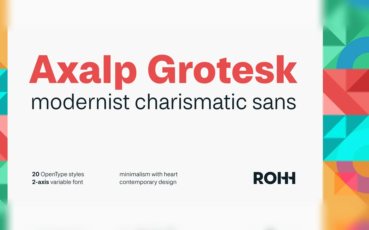 Axalp Grotesk specimen from ROHH