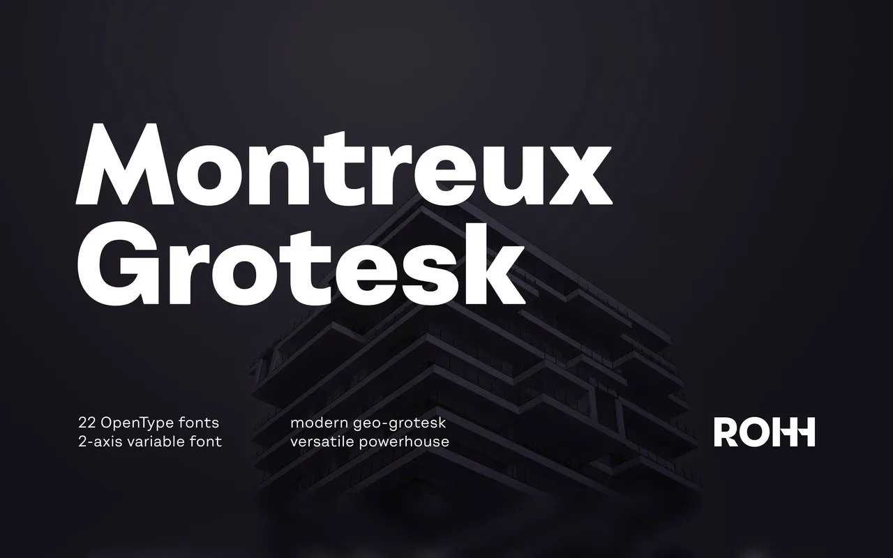 Montreux Grotesk specimen from ROHH