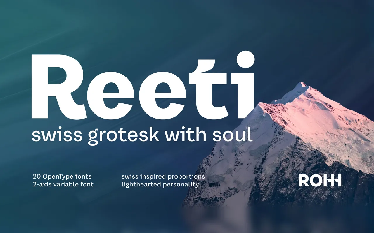 Reeti Grotesk specimen from ROHH