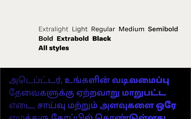 Adapter Tamil specimen from Rosetta
