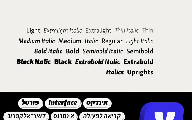 Skolar Sans Hebrew specimen from Rosetta
