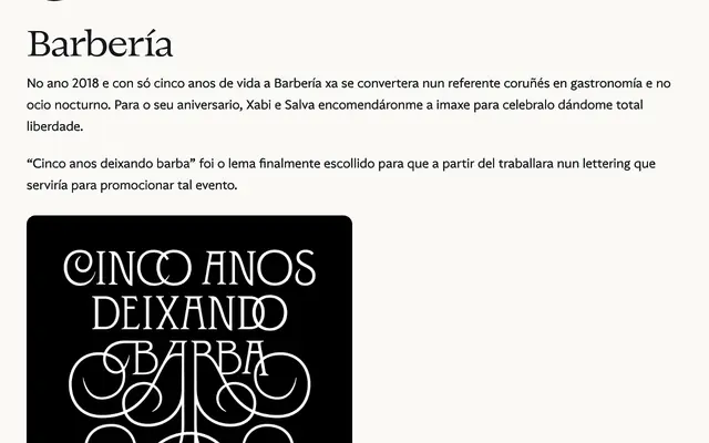 Barbería V Aniversario specimen from Rubén Prol