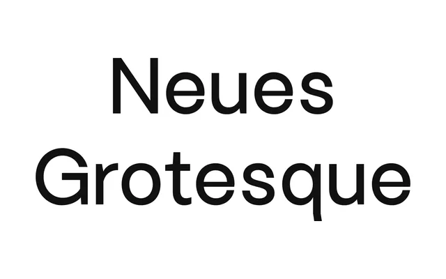 Neues Grotesque specimen from S6 Foundry
