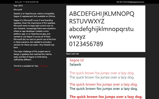 Selawik specimen from Saja Typeworks