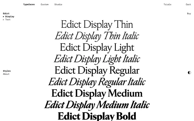Edict Display specimen from Schick Toikka