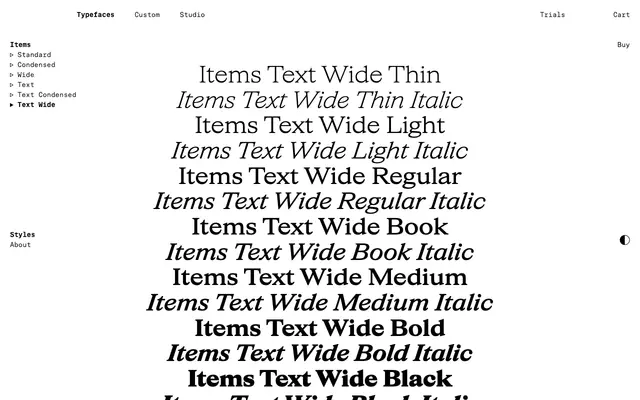 Items Text Wide specimen from Schick Toikka