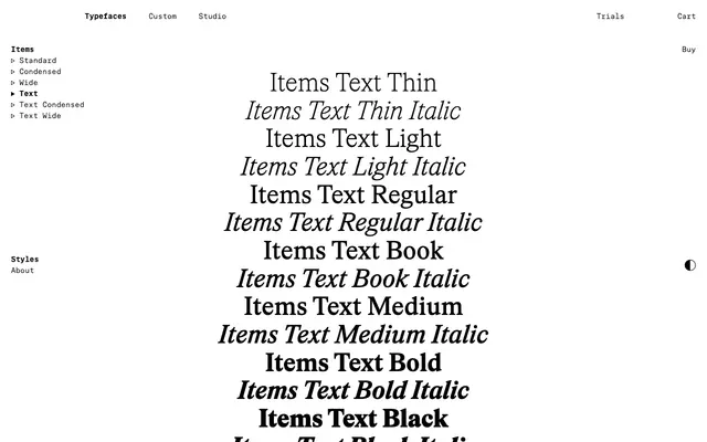 Items Text specimen from Schick Toikka