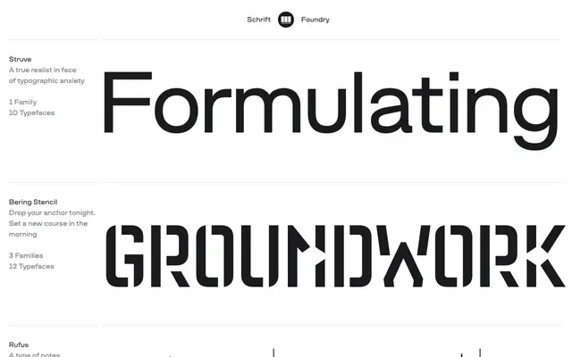 Struve specimen from Schrift Foundry