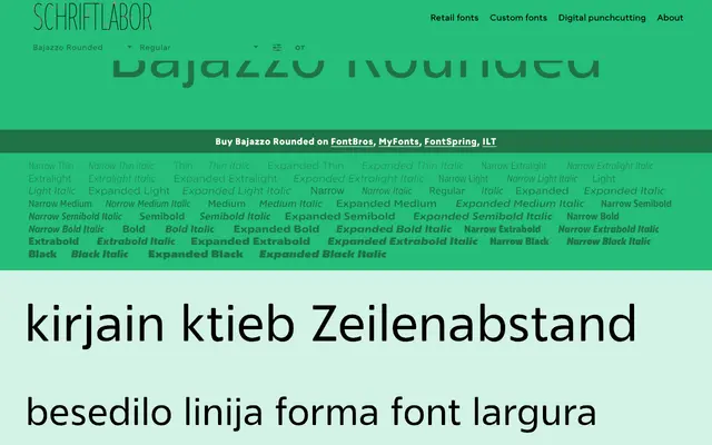 Bajazzo Rounded specimen from Schriftlabor