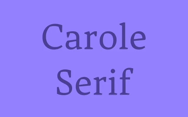 Carole Serif specimen from Schriftlabor