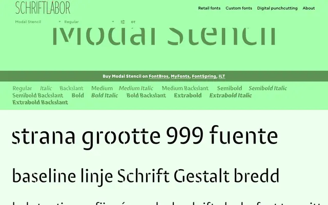 Modal Stencil specimen from Schriftlabor