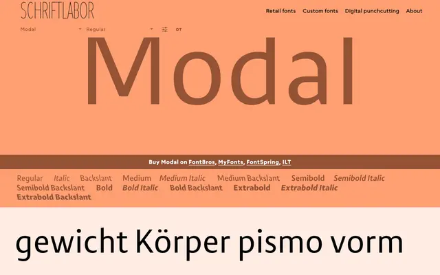 Modal specimen from Schriftlabor