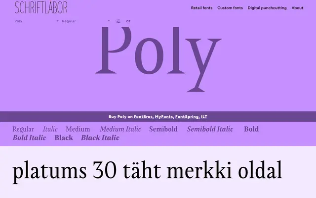 Poly specimen from Schriftlabor