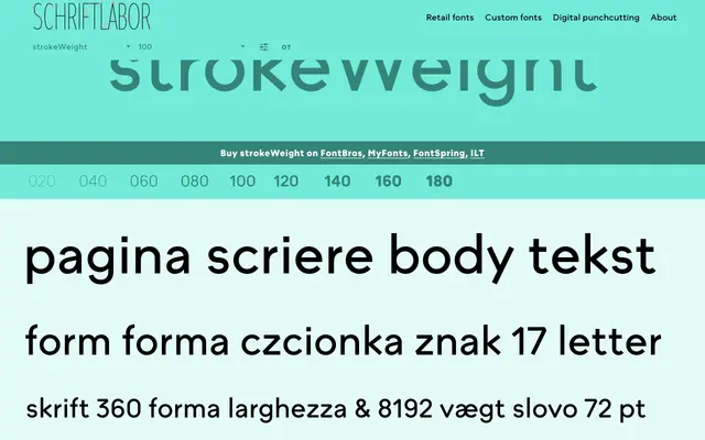 strokeWeight specimen from Schriftlabor