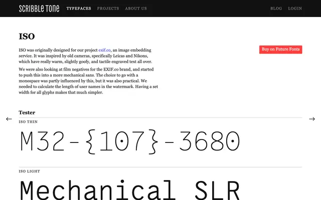 ISO specimen from Scribble Tone