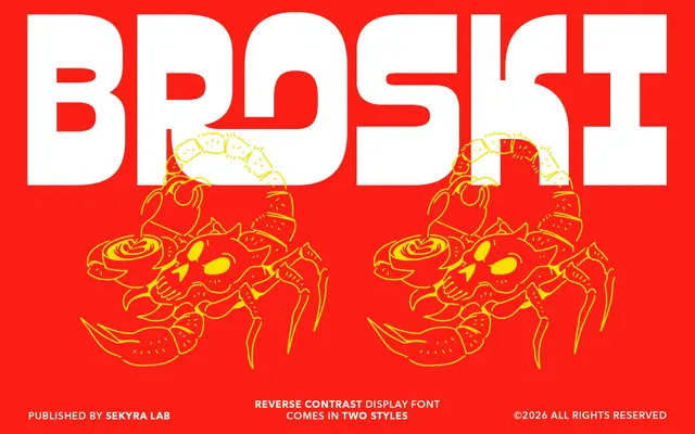 Broski Font specimen from Sekyra Lab
