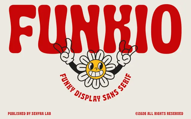 Funkio Font specimen from Sekyra Lab