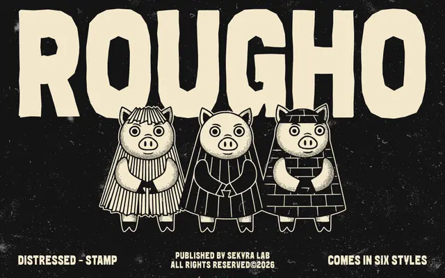 Rougho Font specimen from Sekyra Lab