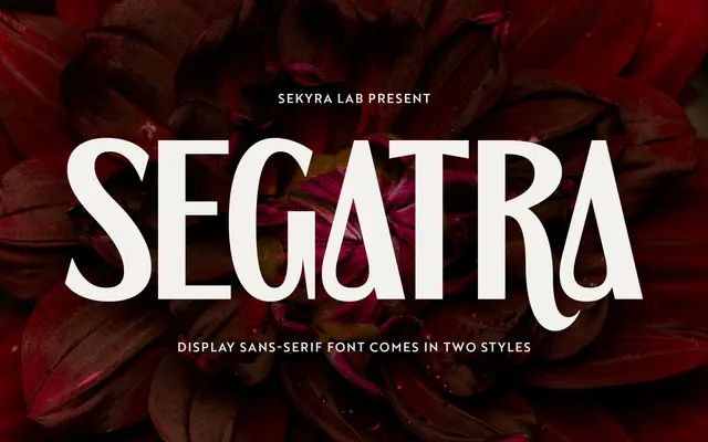 Segatra Font specimen from Sekyra Lab