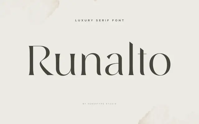 Runalto specimen from Sensatype Studio