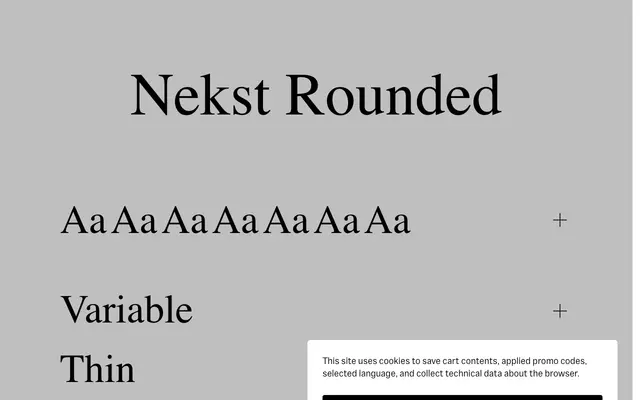 Nekst Rounded specimen from Serebryakov Type Foundry