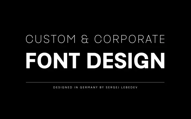Custom & Corporate Font Design specimen from Sergej Lebedev