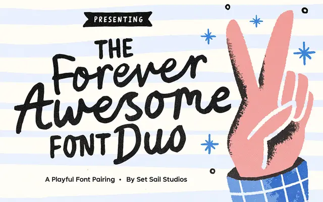 Forever Awesome Font Duo specimen from Set Sail Studios