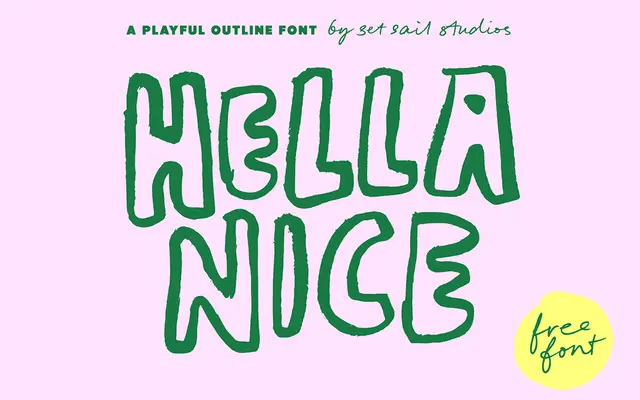 Hella Nice Font specimen from Set Sail Studios