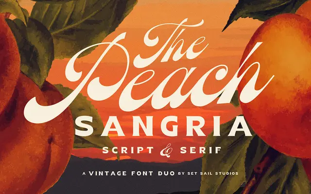 Peach Sangria Font Duo specimen from Set Sail Studios