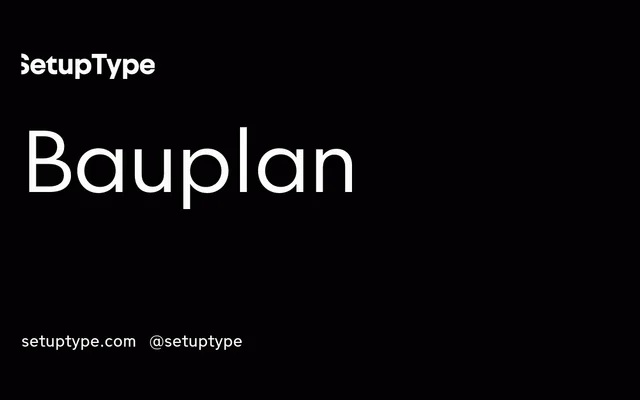 Bauplan specimen from Setup Type