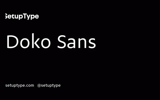 Doko Sans specimen from Setup Type